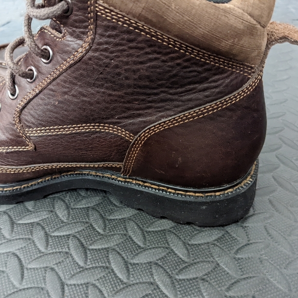 sz:8W Rockport Men's Leather Boots, Wide, Waterproof Brown Moc-toe Chukka - Picture 11 of 15